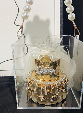 生日礼物diy两层蛋糕成品创意摆件送女友送闺蜜头纱情人节结婚