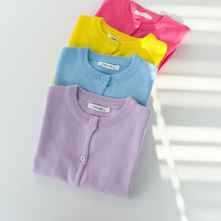 儿童基础款纯棉针织衫春秋简约百搭毛线衣男童女童宝宝薄款毛衣韩