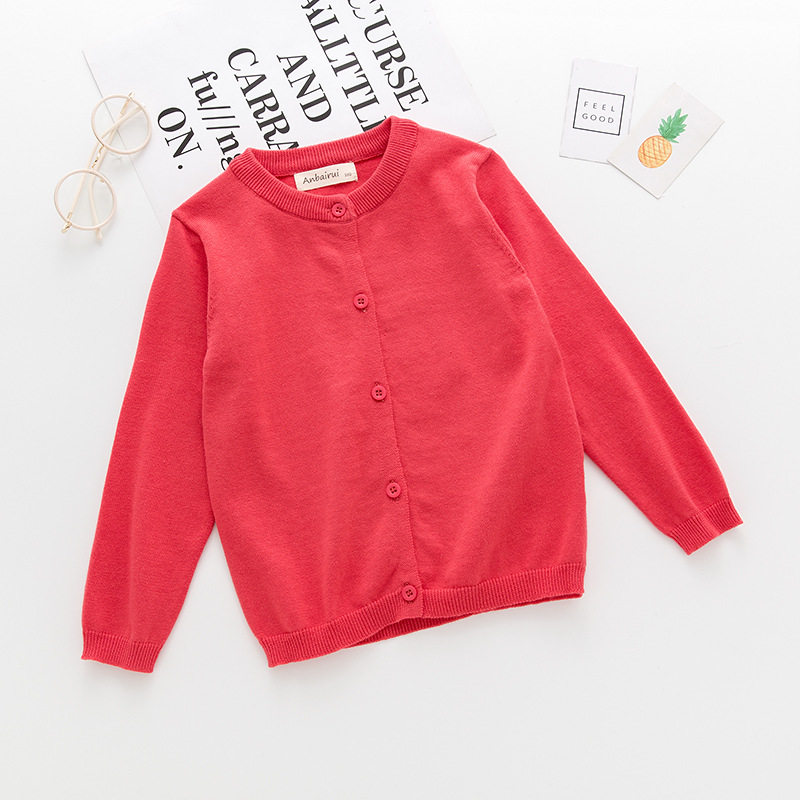 男童女童纯棉毛衣外套休闲春秋新款韩版毛线衣婴儿宝宝针织开衫薄
