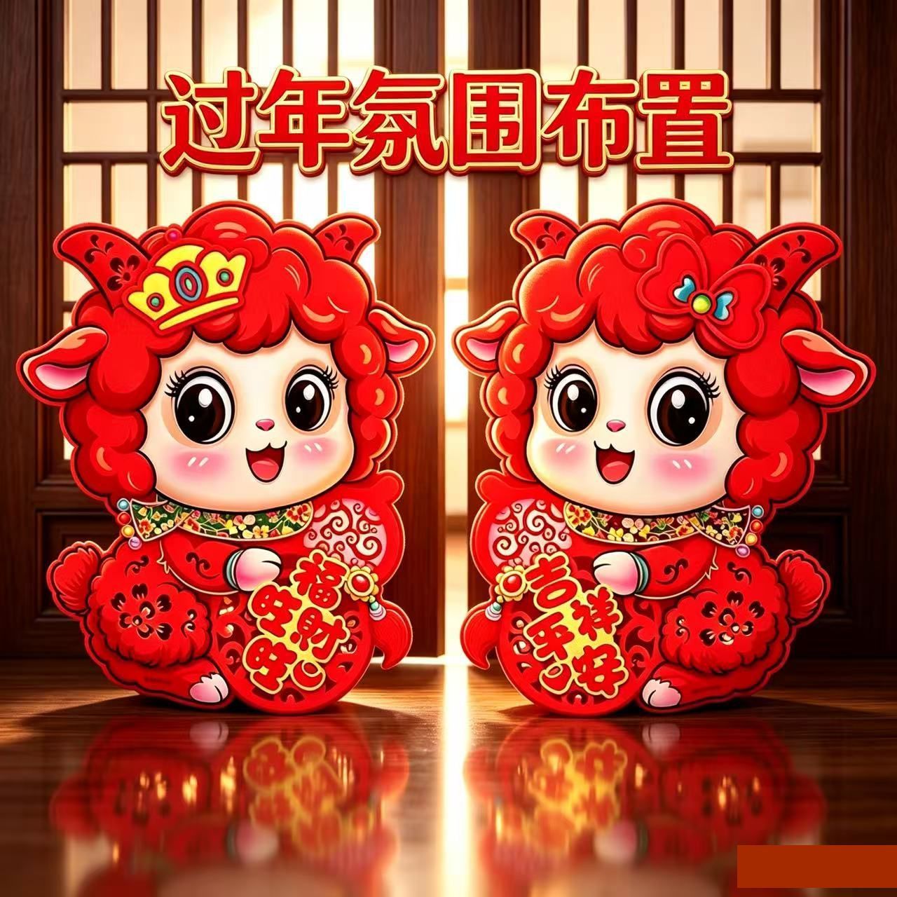 2027羊年门贴福字生肖