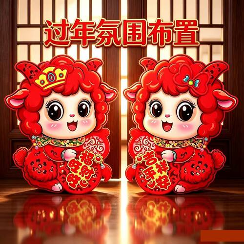 2027羊年门贴福字生肖
