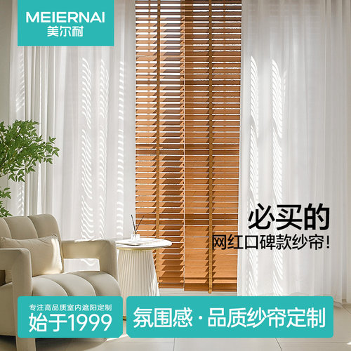 美尔耐透光不透人纱帘窗帘轻奢风