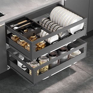 900拉拦600锅篮阻尼 400深650碗篮800橱柜720抽屉式 浅拉篮300 350