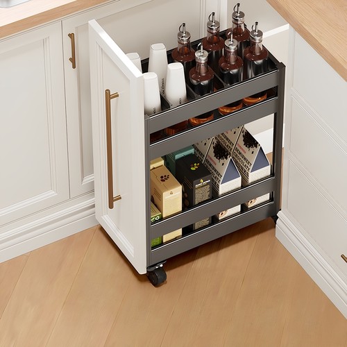 小推车带轮免安装调味果蔬置物架