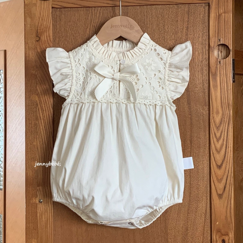 夏季女宝宝纯棉蝴蝶结周岁礼服裙