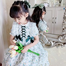 2023夏装新款洋气洛丽塔Lolita生日礼服女童西班牙公主印花连衣裙
