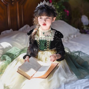 2026秋冬新款安娜生日公主裙女童发光女孩纱裙儿童礼服丝绒蓬蓬裙