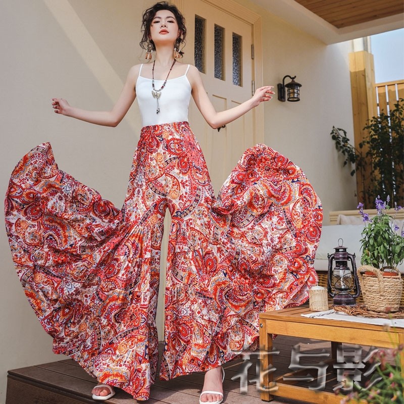 云南民族风吊带阔腿裙裤女高腰复古异域风宽松长款印花裤两件套夏,女装/女士精品,时尚套装,淘宝优惠券,粉丝福利购,淘宝优惠卷