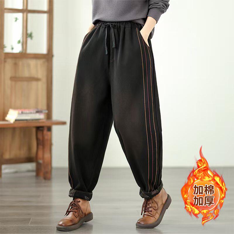 小个子宽松显瘦加厚九分哈伦裤女