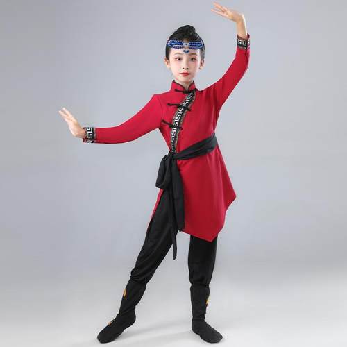 蒙古服族服装女蒙古族舞蹈演出服袍白马蒙族民草原筷子舞服饰