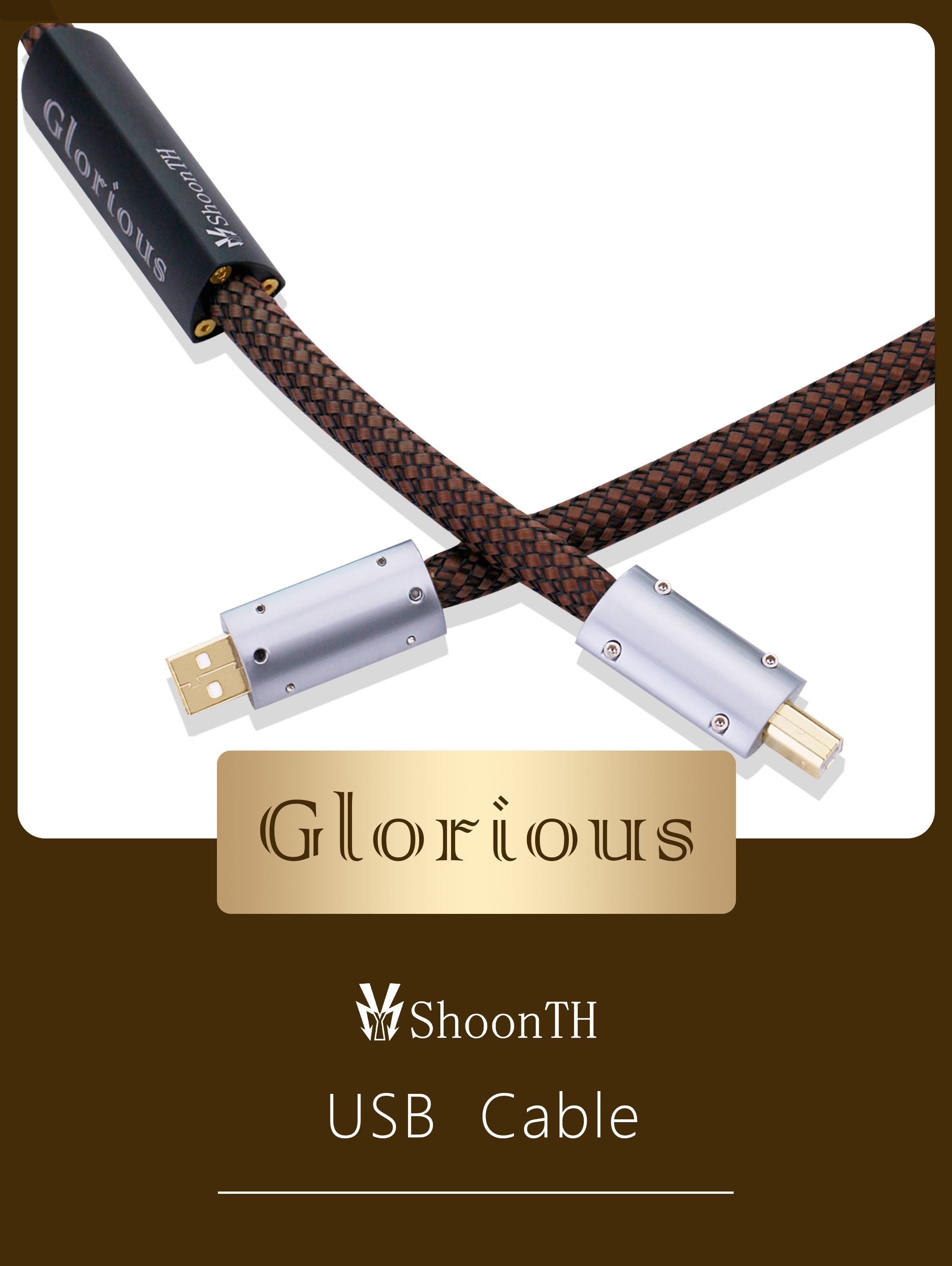 舜仕ShoonTH GloriousUSB数字信号线 高保真音箱连接高端定制