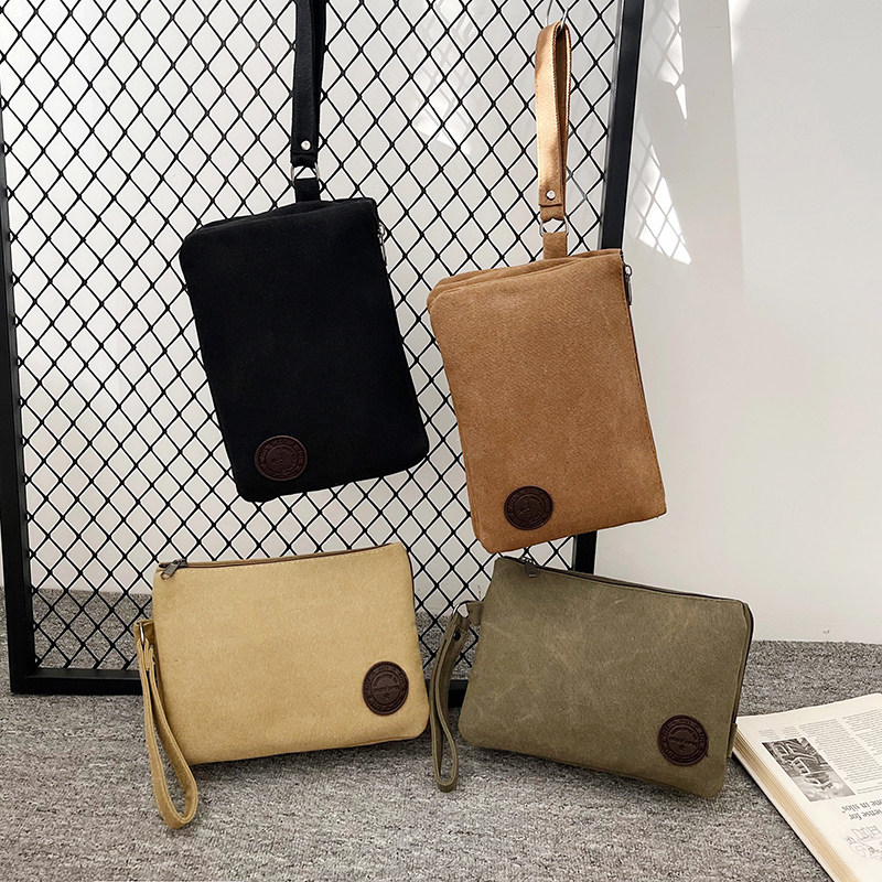 男士帆布手拿包休闲多功能拉链手腕包大容量手机零钱包,箱包皮具/热销女包/男包,手拿包,淘宝优惠券,粉丝福利购,淘宝优惠卷