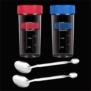 红蓝套杯产品示范杯防漏演示摇摇杯对比实验杯高透明刻度杯塑料杯