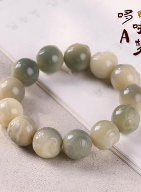 原创风化菩提根渐变手串雕刻多表情哆啦A梦机器猫表情包单圈手串