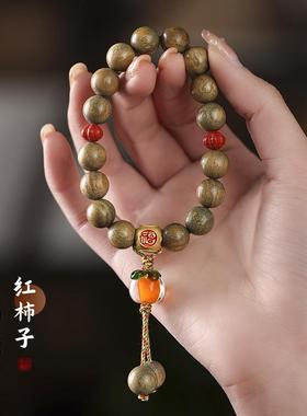 檀木系列小清新绿檀森系文艺复古木质念珠手链琉璃诸事顺利手串