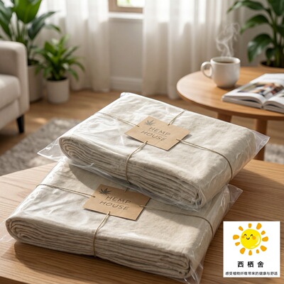 原朴植物·【高克重100汉麻】5斤加大古朴麻大床单