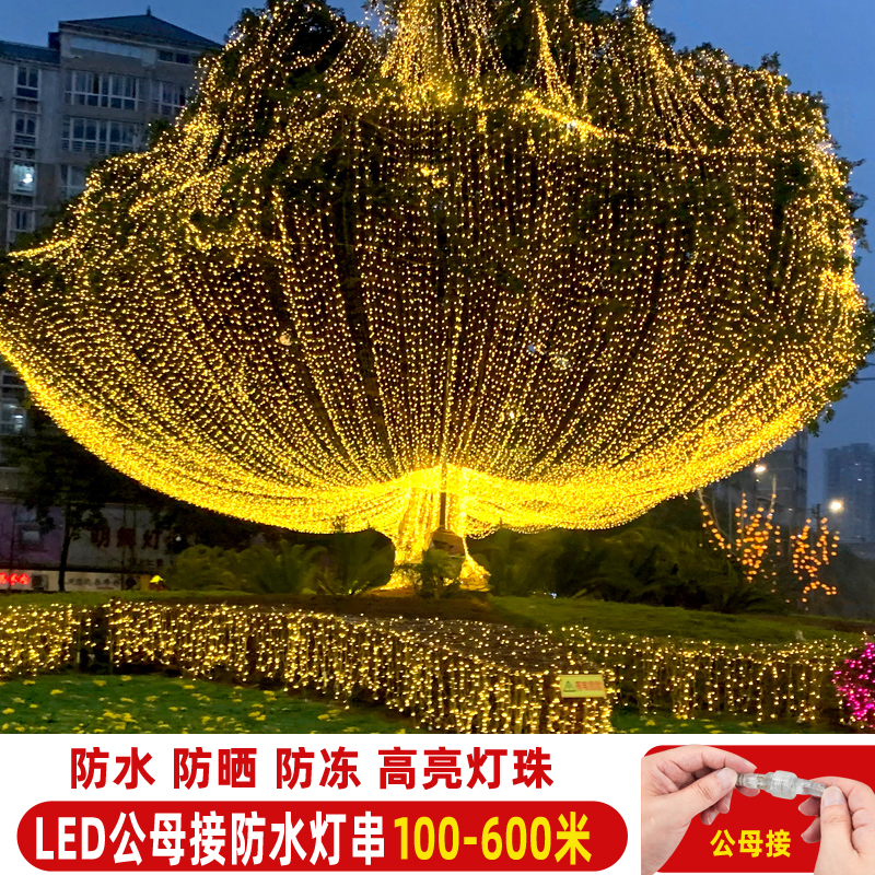 led彩灯闪灯串灯满天星七彩变色户外防水树上挂的树木亮化装饰灯