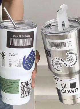 冰霸杯食品级304不锈钢保冷保温冰美式咖啡杯双饮便携车载水杯子