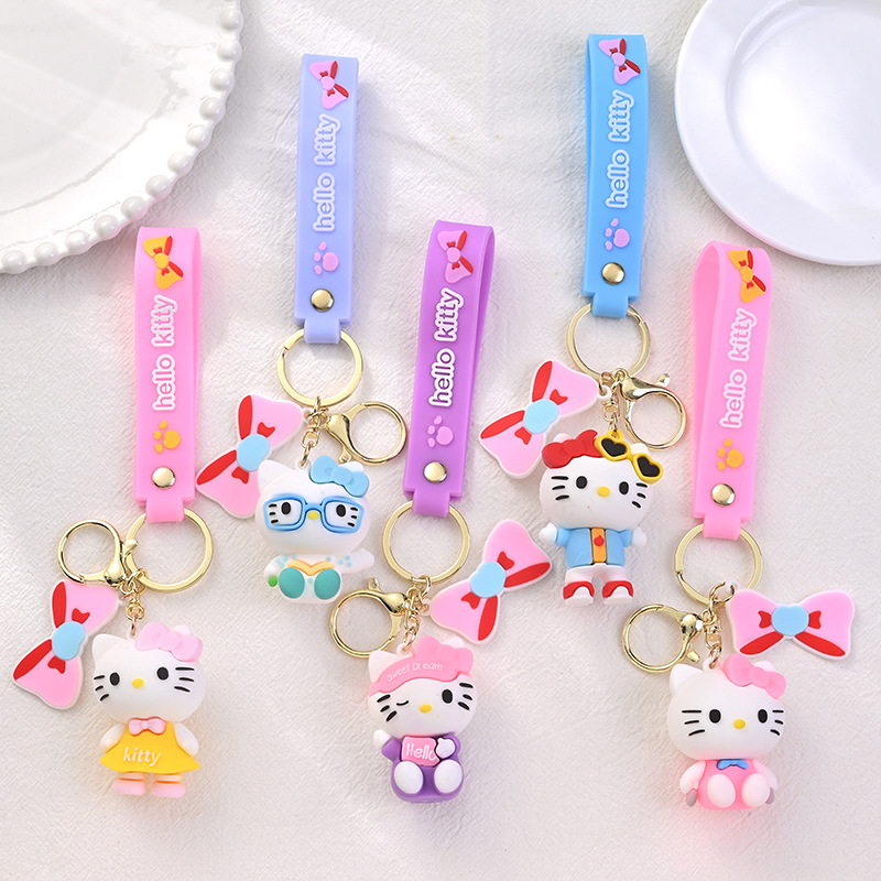 新款卡通kitty挂件公仔批发hello kitty钥匙扣可爱二次元包包
