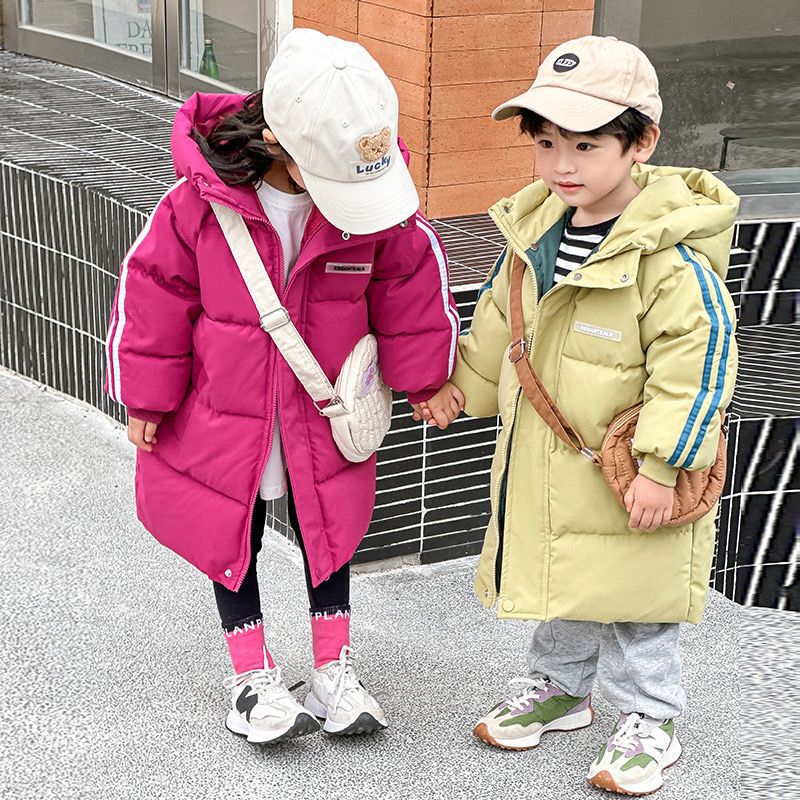 儿童羽绒棉服中长款童装男孩外套棉衣女童宝宝棉袄保暖加厚保暖