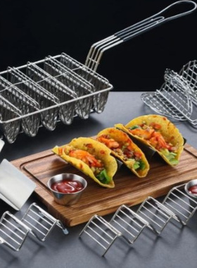 海苔塔可寿司模具四格平底u型炸篮塔可寿司模具taco寿司薄饼架子