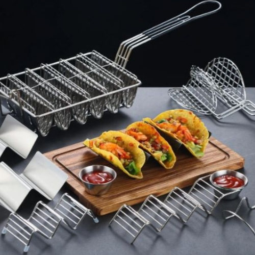 四格平底炸篮taco模具海苔塔可