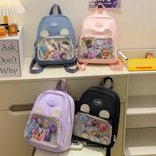 小众透明吧唧痛包双肩上学大容量二次元风登山背包谷子电脑书包女