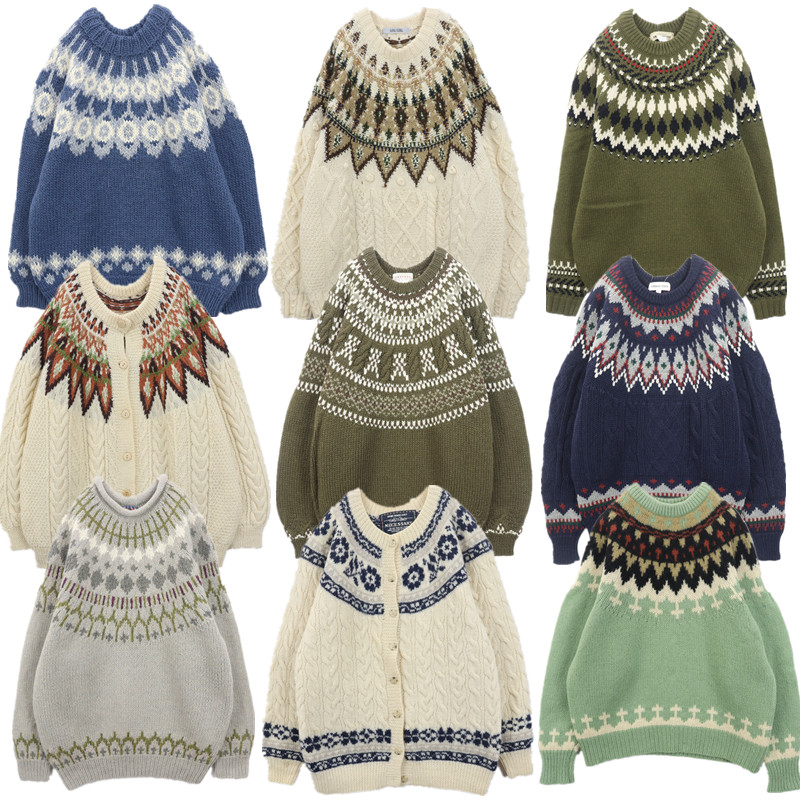 古着毛衣vintage森女摩天轮羊毛