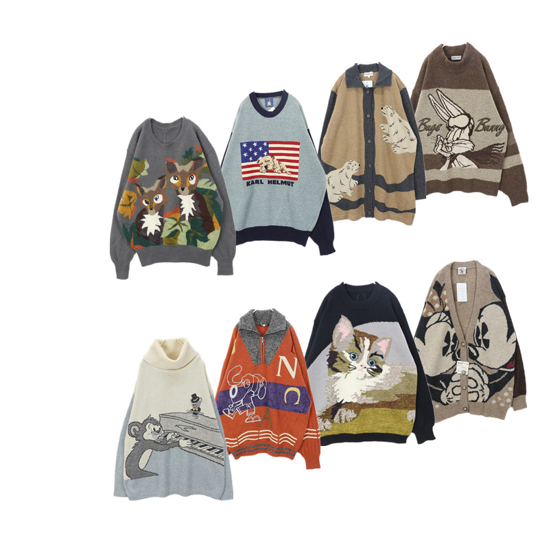 古着vintage日系羊毛卡通毛衣