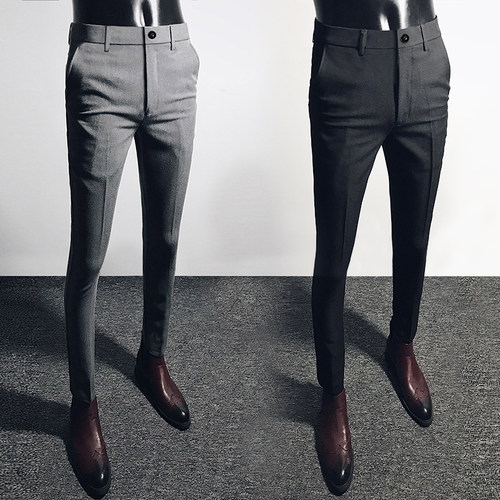 垂感小脚修身百搭西装长裤