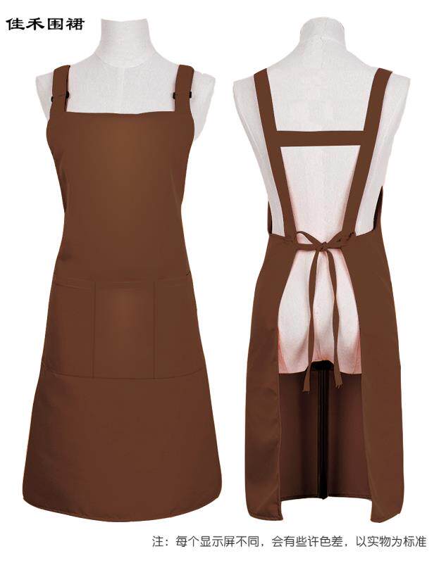 围裙定制logo印字刺绣时尚纯棉厨房烘焙美甲奶茶店工作服务员围腰
