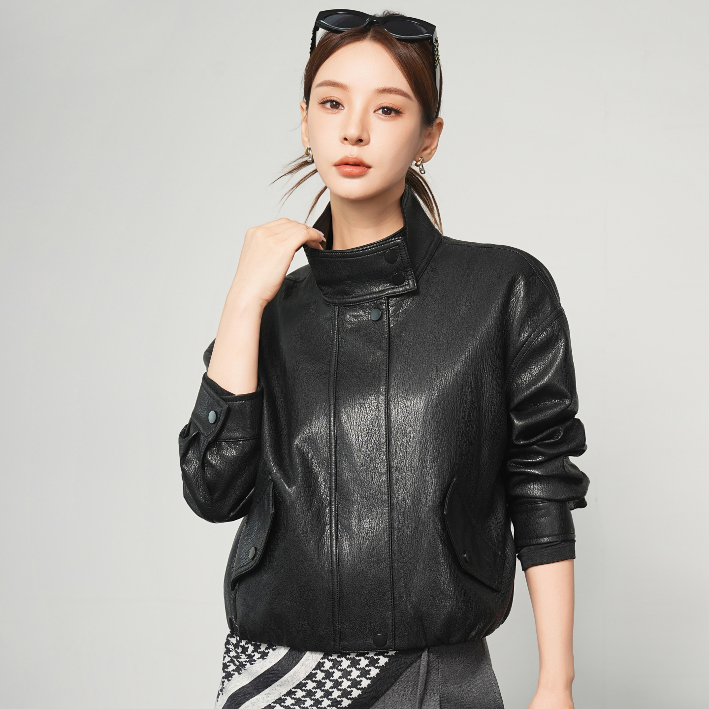 海宁真皮皮衣女绵羊皮短款外套潮