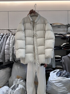 韩国Aces新国标95白鸭绒泡芙排骨圆领羽绒服领口系绳面包服93603