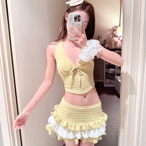 XIYU韩系纯欲显瘦裙式比基尼