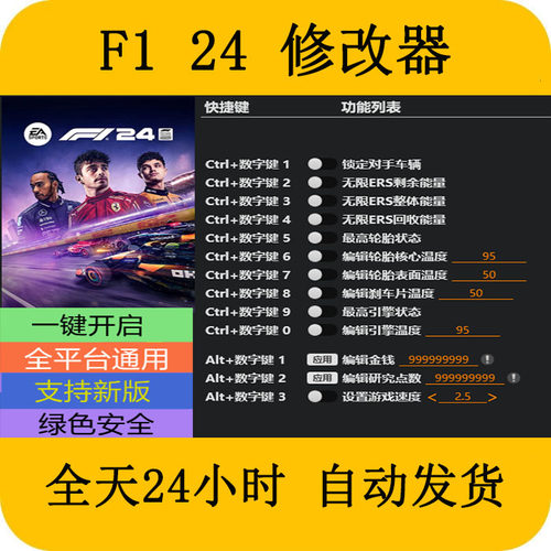 F124STEAMEPIC正版游戏修改器科技辅助工具不含游戏