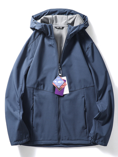 软壳冲锋衣男款春秋防水风衣美式户外加绒工装外套外贸男装夹克