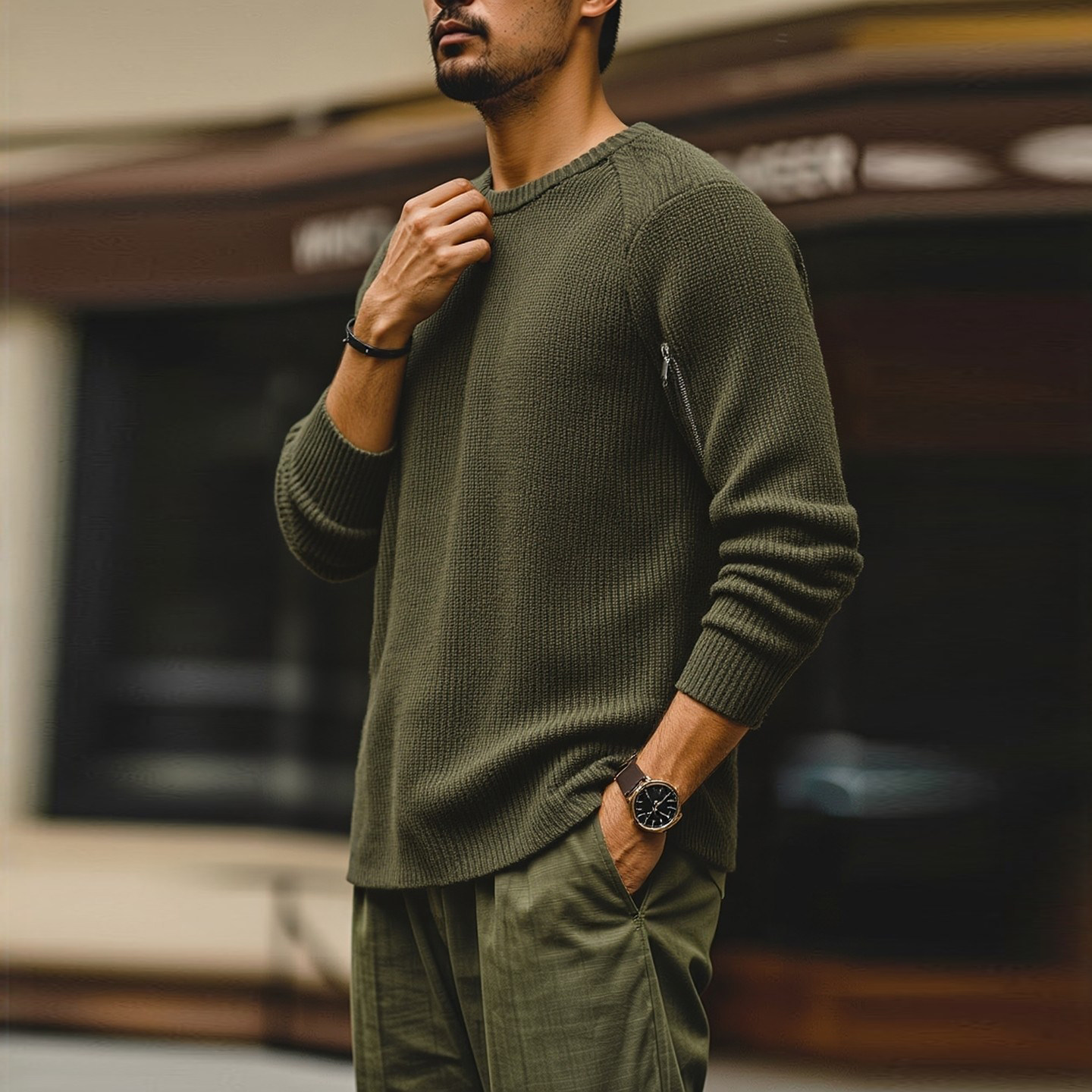 美式复古老钱风华夫格天丝莱赛尔毛衣男冬季打底外贸男装针织衫,男装,针织衫/毛衣,淘宝优惠券,粉丝福利购,淘宝优惠卷