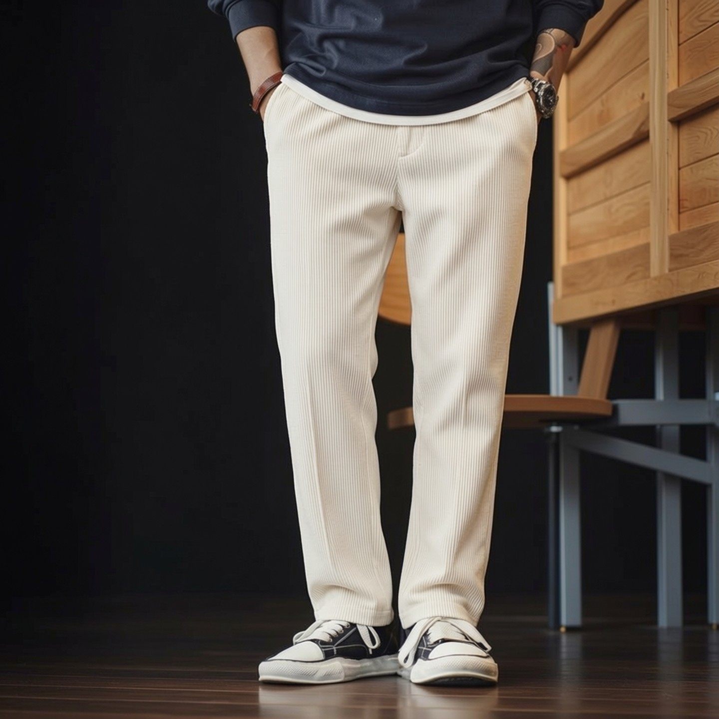 美式轻奢老钱风复古修身小脚灯芯绒裤子男冬季外贸男装休闲长裤,男装,休闲裤,淘宝优惠券,粉丝福利购,淘宝优惠卷