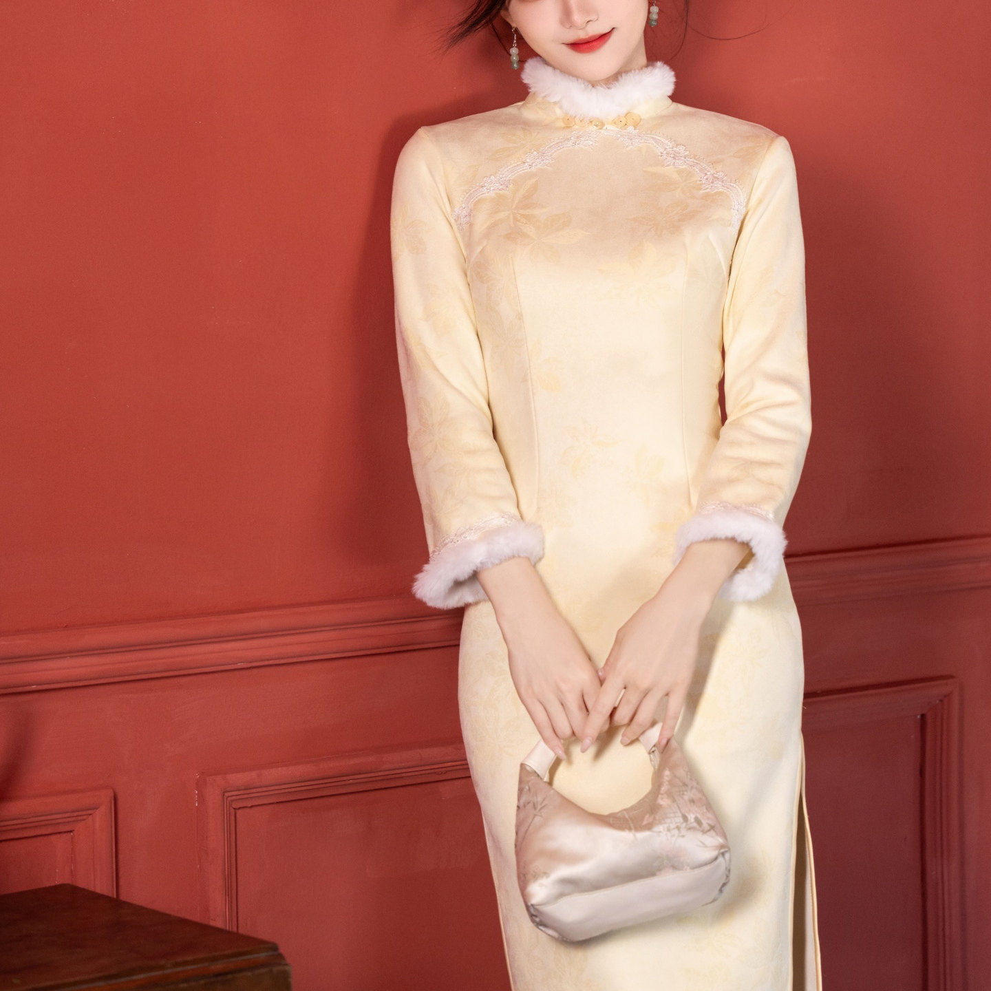 新中式加绒旗袍女秋冬季保暖绝美