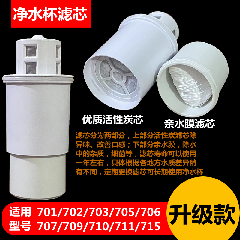 沁园净水杯滤芯新款升级包邮