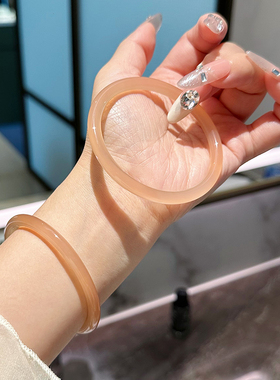 叮当镯天然黄高冰玛瑙手镯冰种