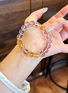 天然紫水晶手链女招财转运