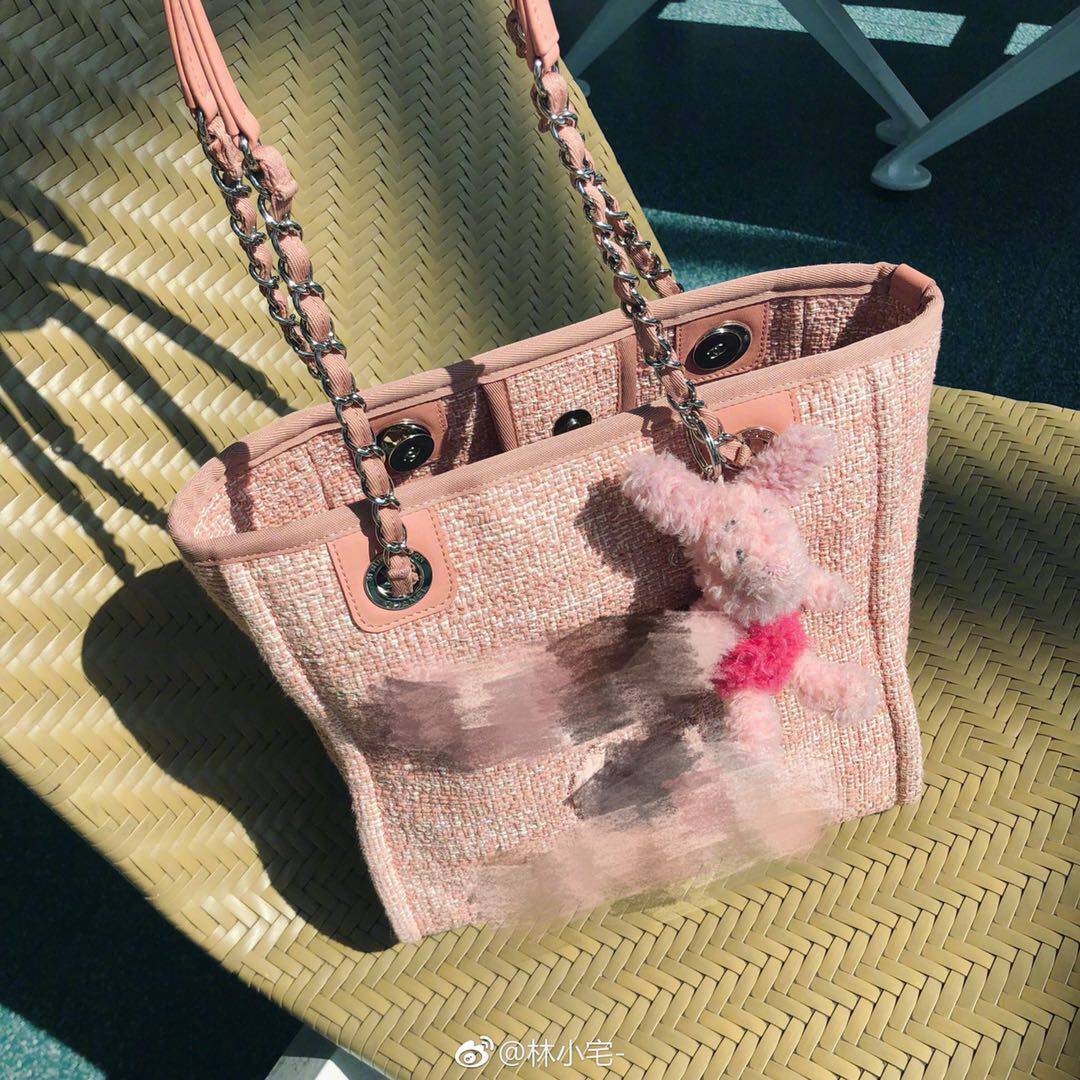 林小宅夏夏同款沙滩包帆布包购物袋手提单肩链条女包