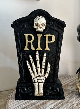 外贸孤品万圣节装饰品骷髅头墓碑泡沫墓碑新款宠物墓碑