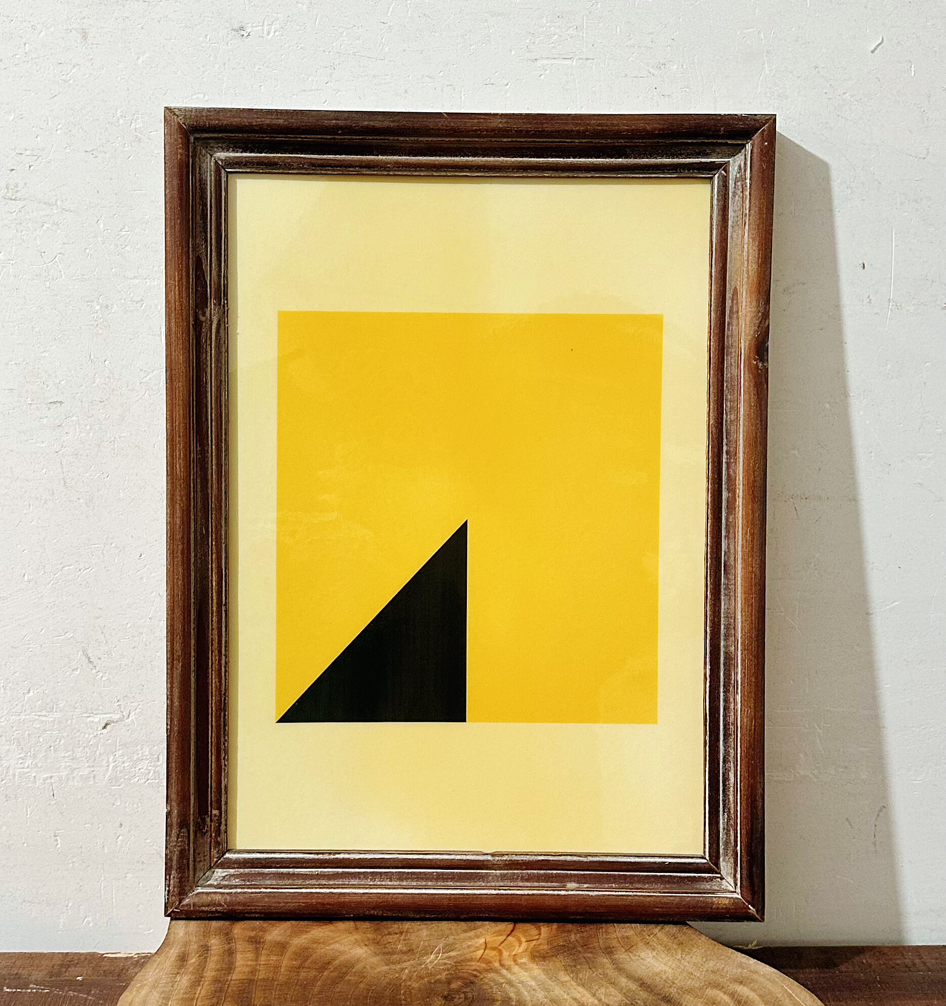 孤品外贸vintage抽象色块装饰画店铺软装挂画木质相框画框