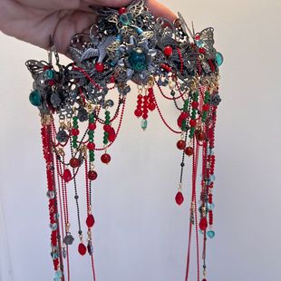 古风中式cos头饰异域大祭司发饰古装汉服复古暗黑流苏发冠