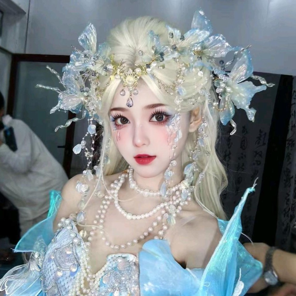 超仙美人鱼发冠古风发饰美人鱼高颜值套系超仙发饰古装配