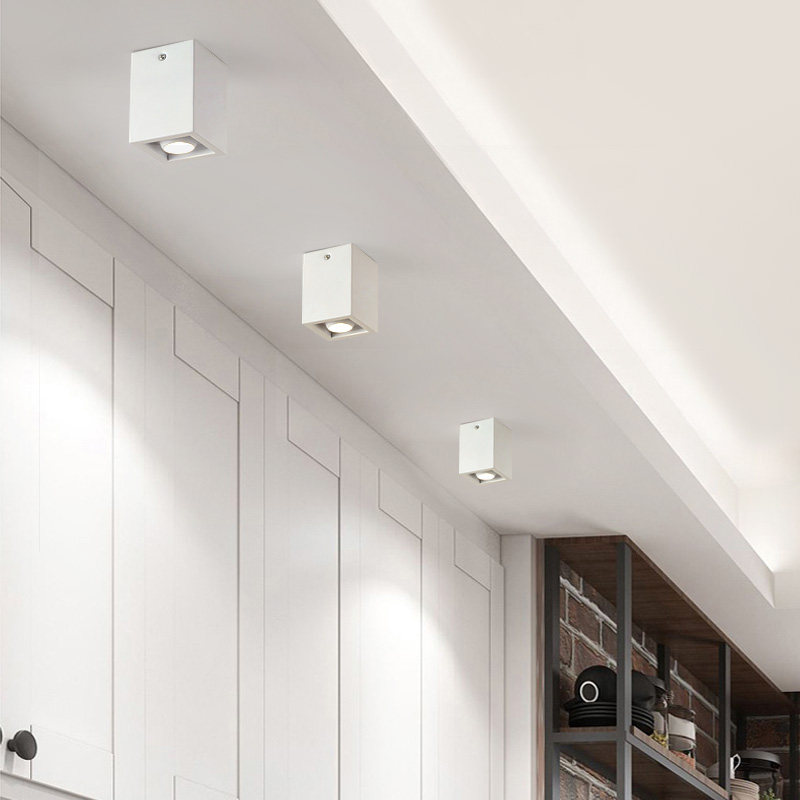 方形双头明装led射灯长方形吊顶格栅专用灯cob豆胆灯商场大厅筒灯