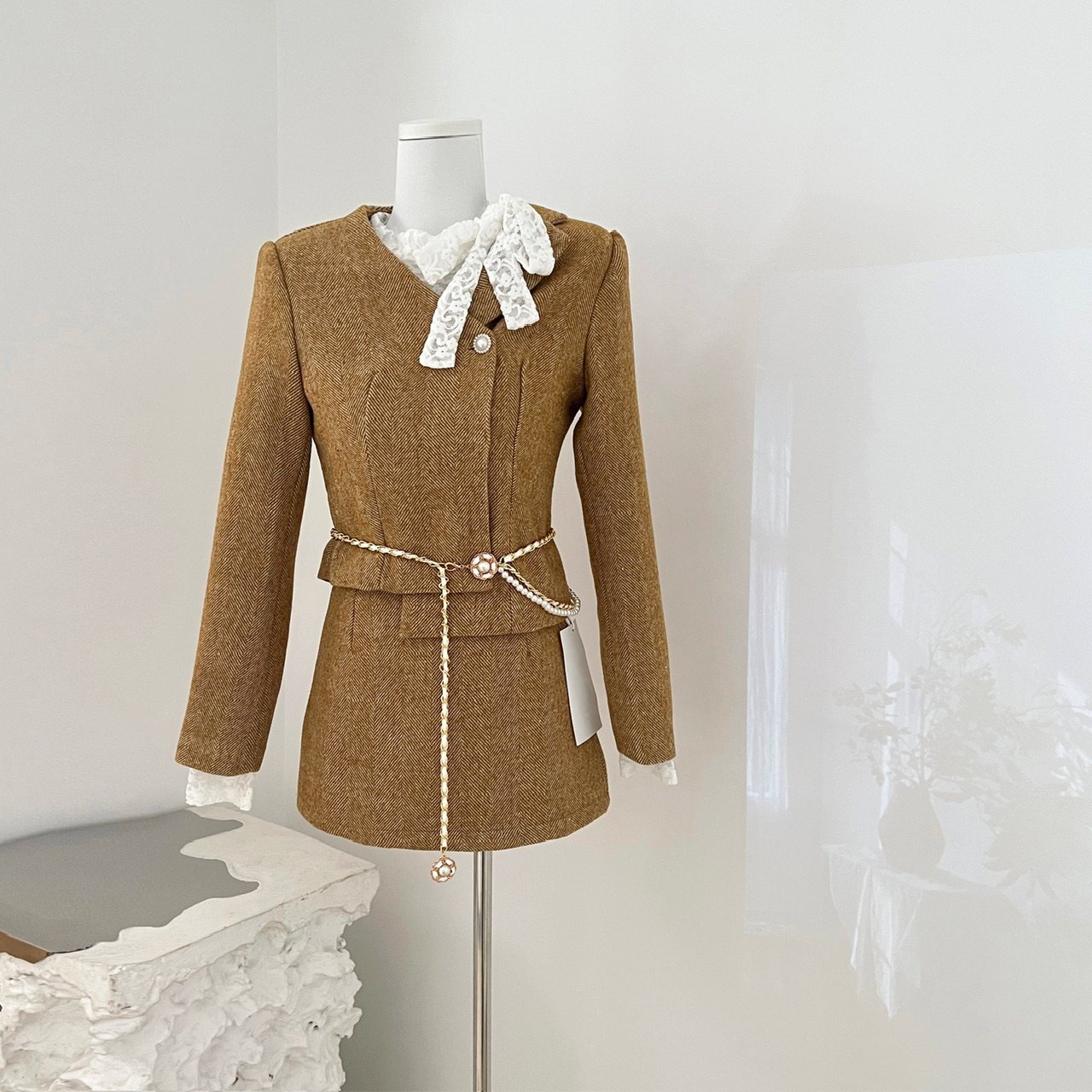 Barb Chill羊毛小香风毛呢套装裙女冬季呢子短外套富家千金穿搭