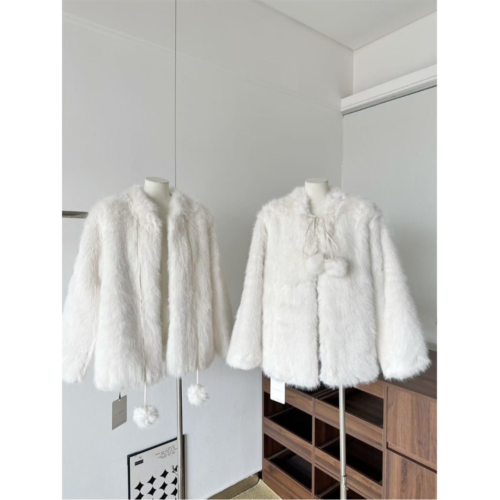 2025新款皮毛一体外套女小个子仿水貂毛环保皮草韩系毛绒毛毛大衣